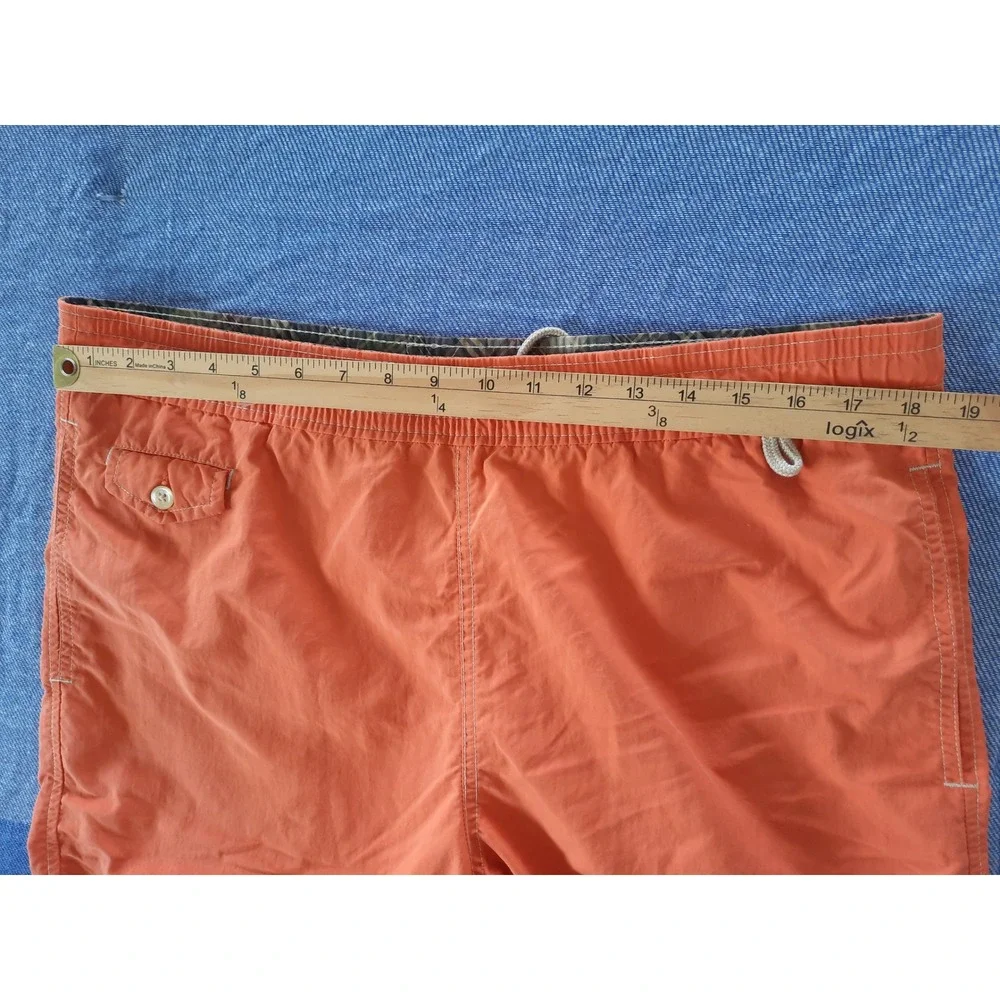 Polo Ralph Lauren Mens Orange Swim Trunks Board Shorts Pony Logo Medium